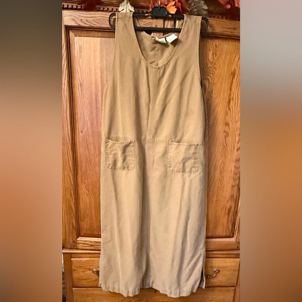 Natural fiber tan dress